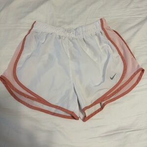 Nike Women's White and Pink Athletic Shorts Size Small